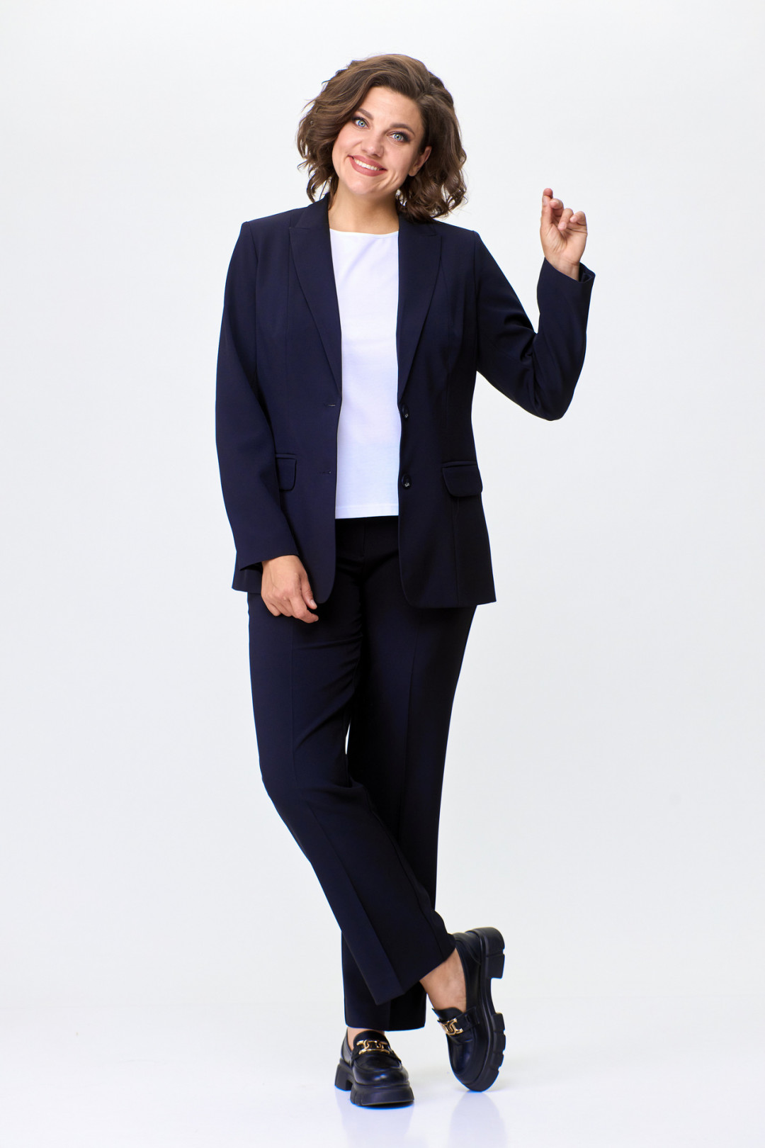 Костюм БелЭльСтиль 203+596 темно-синий однотон - фото 3